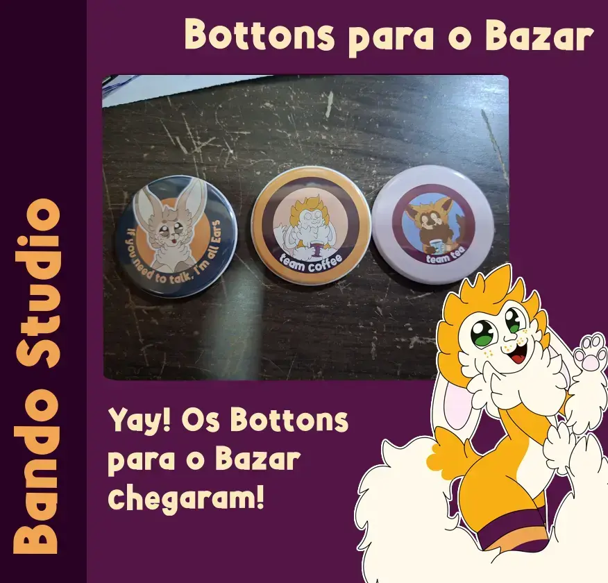 Os Bottons que estarei vendendo no Bazar