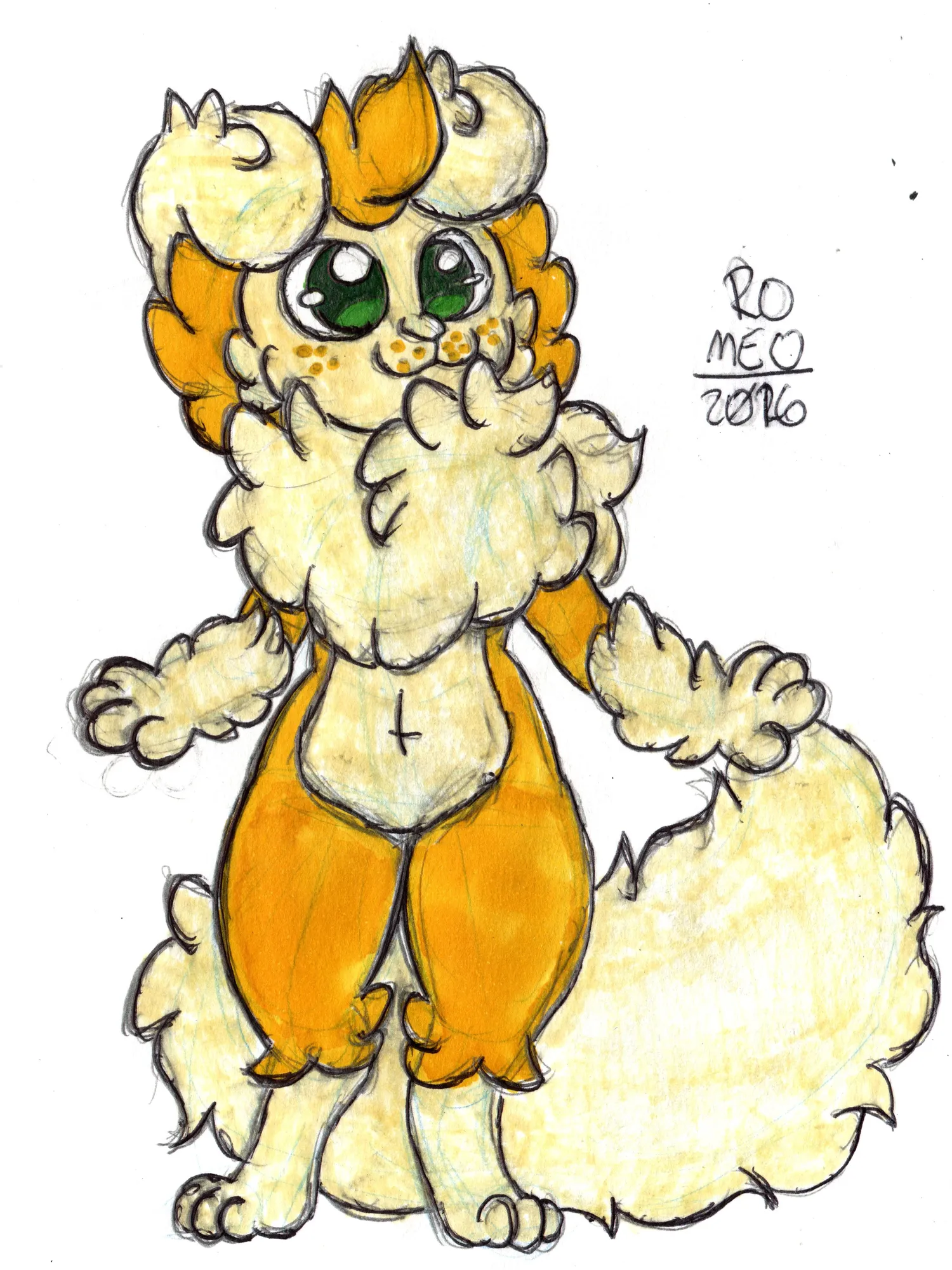 Apenas o Romeo olhando para o lado enquanto os braços dele estão para os lados