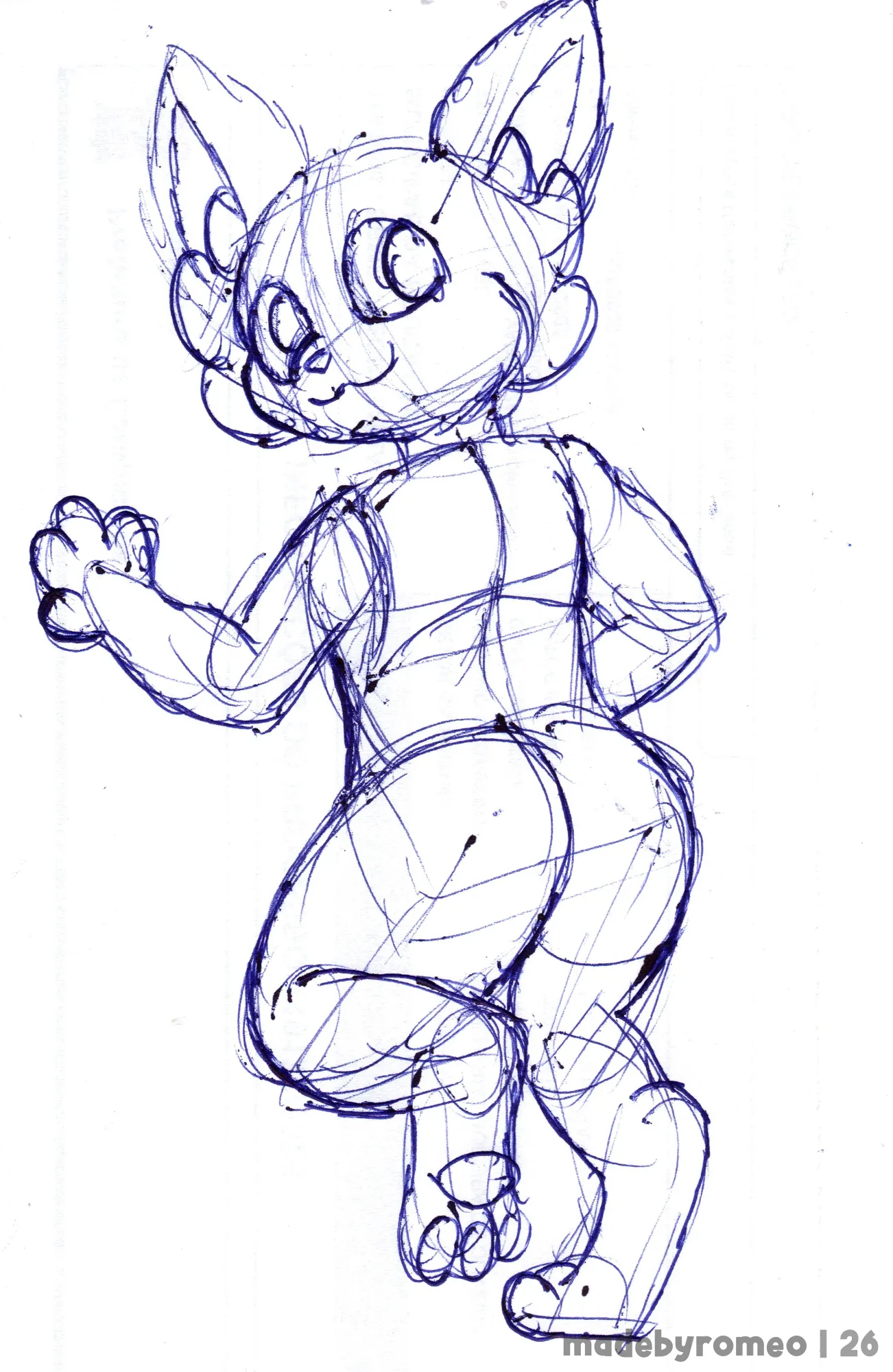 Um personagem de Costas, olhando para trás